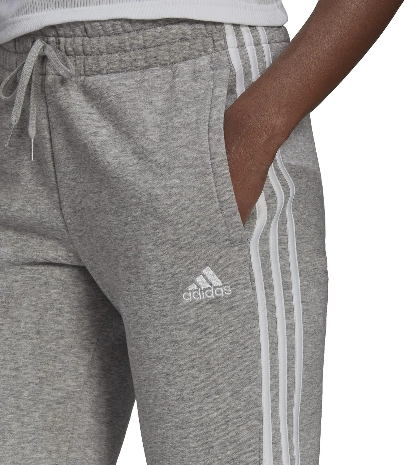 adidas Women's Plus Size Essentials Fleece Tapered Cuff Pants