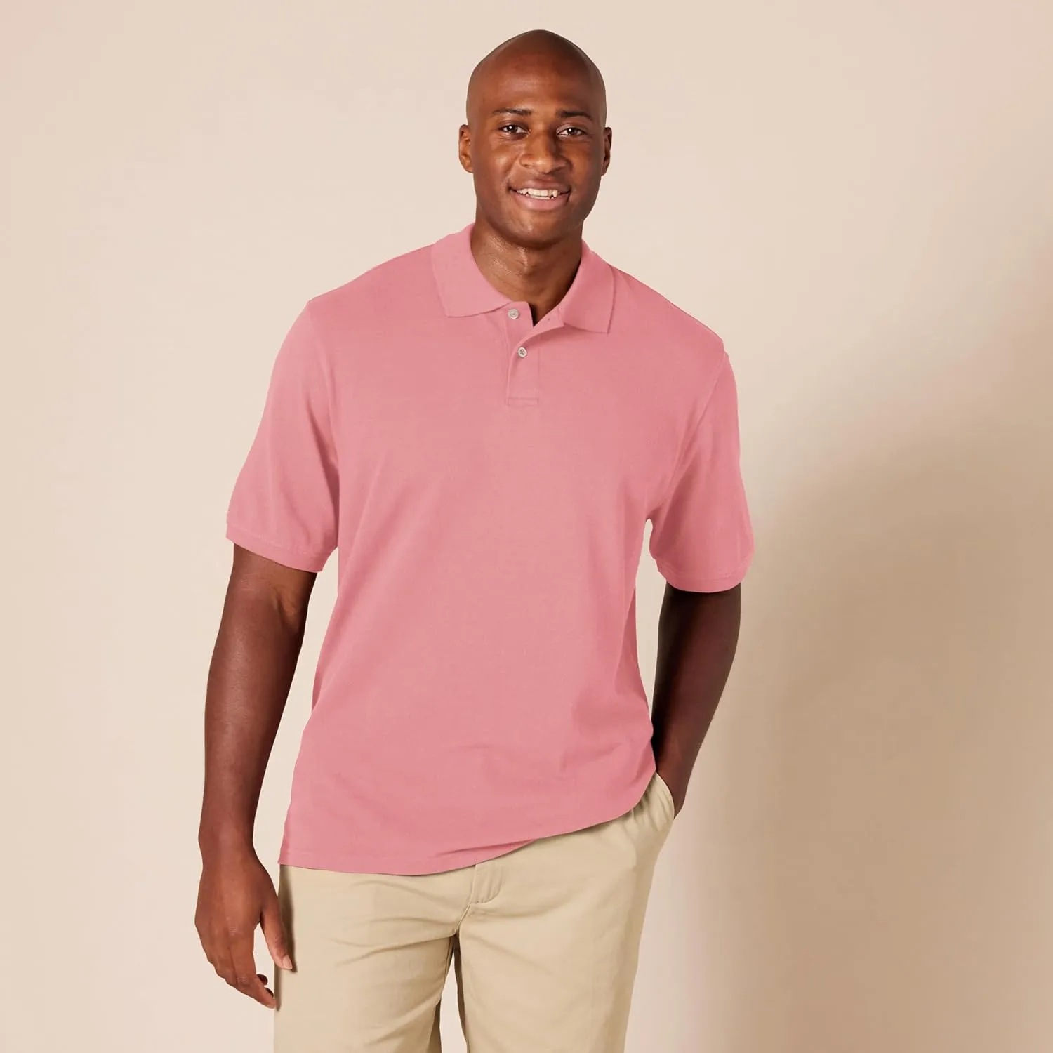 Amazon Essentials Men's Regular-Fit Cotton Pique Polo Shirt (Available in Big & Tall)