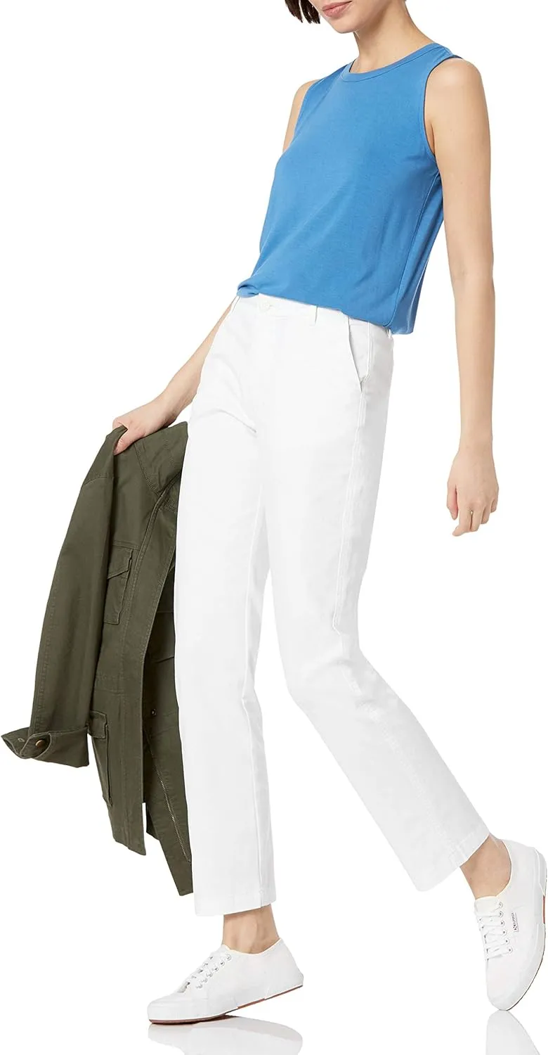 Amazon Essentials Women's Slim Fit, Straight Leg Stretch Twill Chino Pant