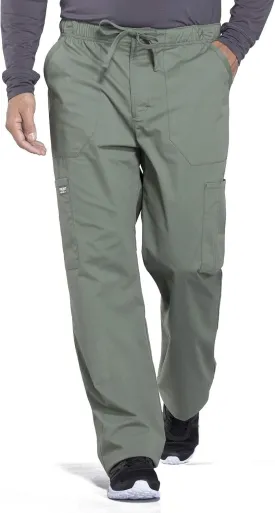 Cherokee Men's Scrub Pant Tapered Leg Fly Front Cargo Pant with 5 Pockets WW190