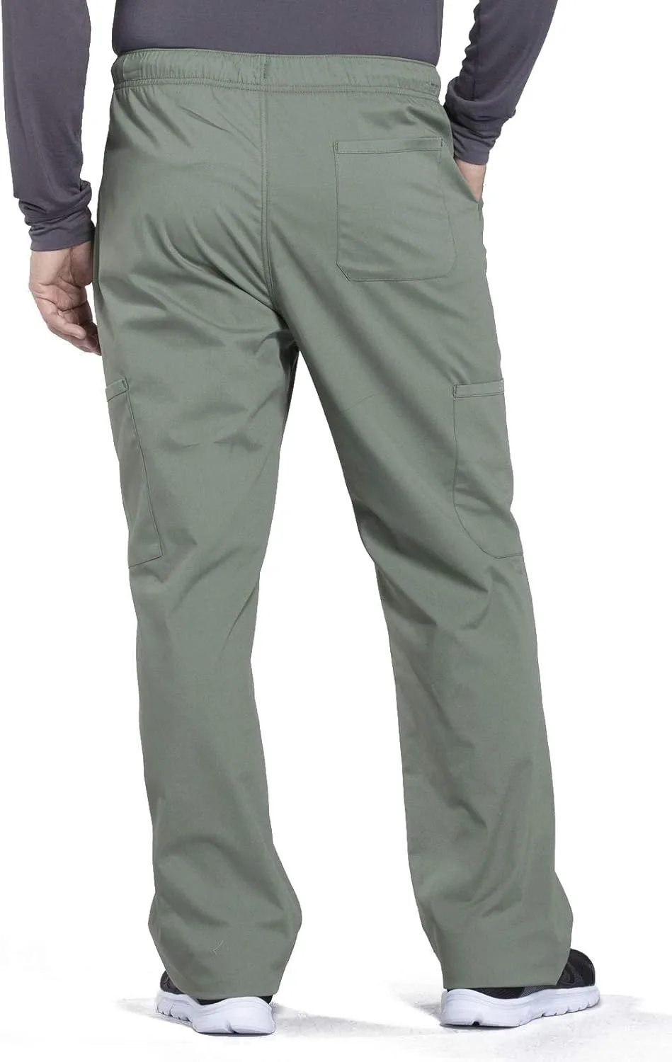 Cherokee Men's Scrub Pant Tapered Leg Fly Front Cargo Pant with 5 Pockets WW190