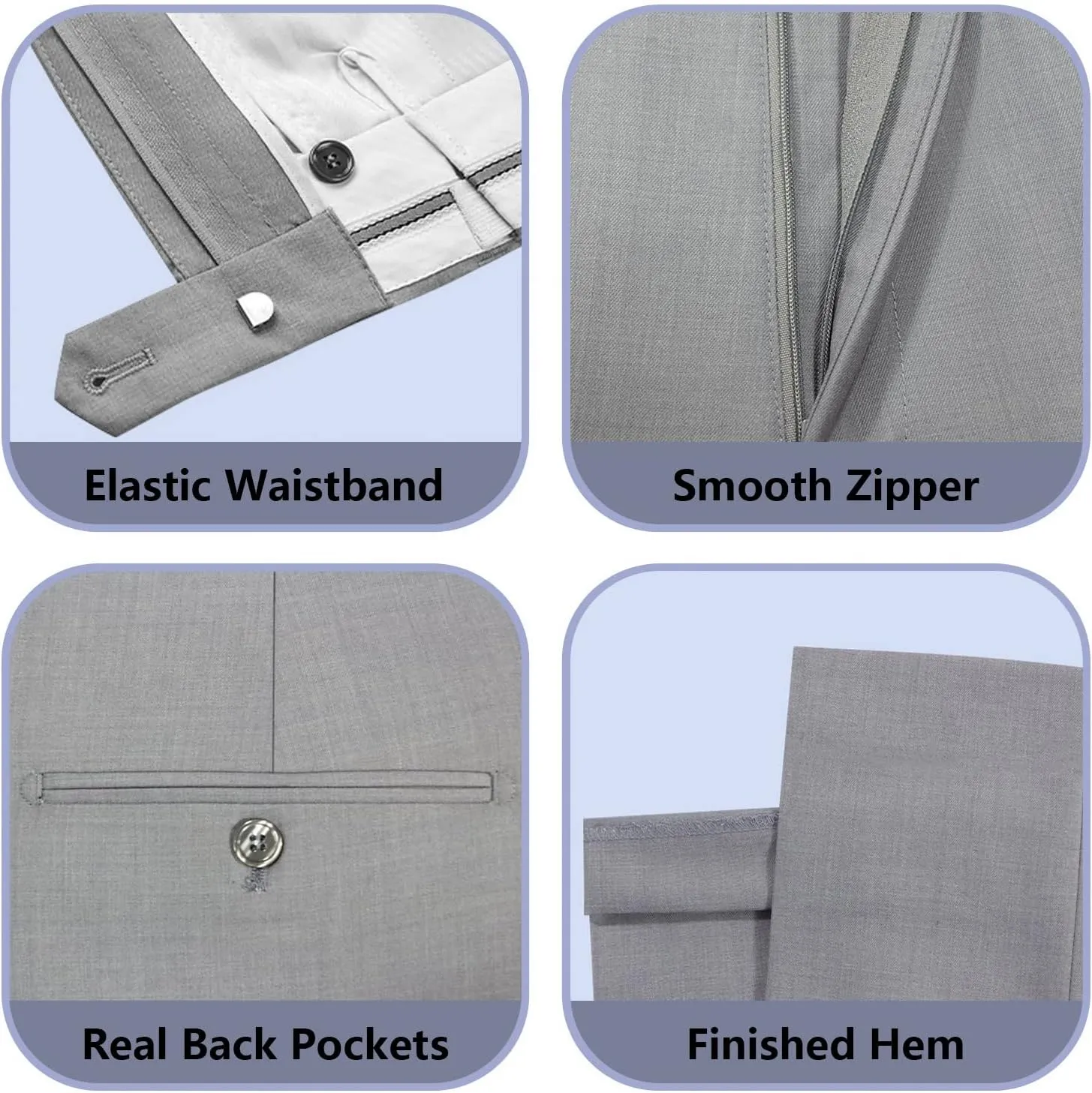 Cooper & Nelson Men's Suit Slim Fit, 3 Piece Suits for Men, One Button Solid Jacket Vest Pants with Tie, Tuxedo Set