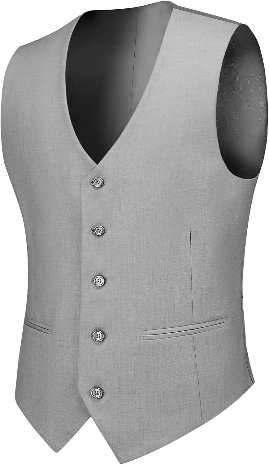 Cooper & Nelson Men's Suit Slim Fit, 3 Piece Suits for Men, One Button Solid Jacket Vest Pants with Tie, Tuxedo Set