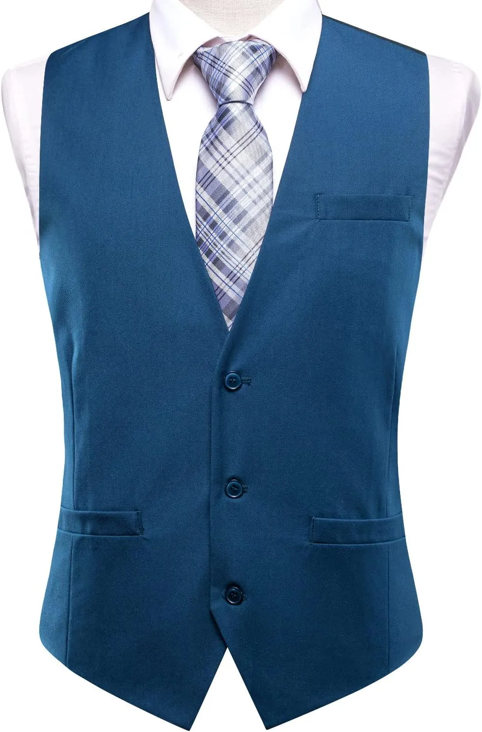 Hi-Tie Suede Leather Vest for Men Western Cowboy Vest Slim Fit Sleeveless V Neck Waistcoat Casual
