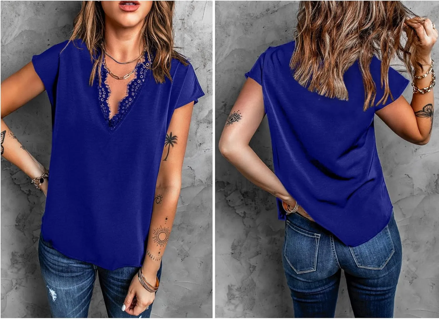 lime flare Dressy Lace Trim Blouse Tops Popular Short Sleeve Shirt