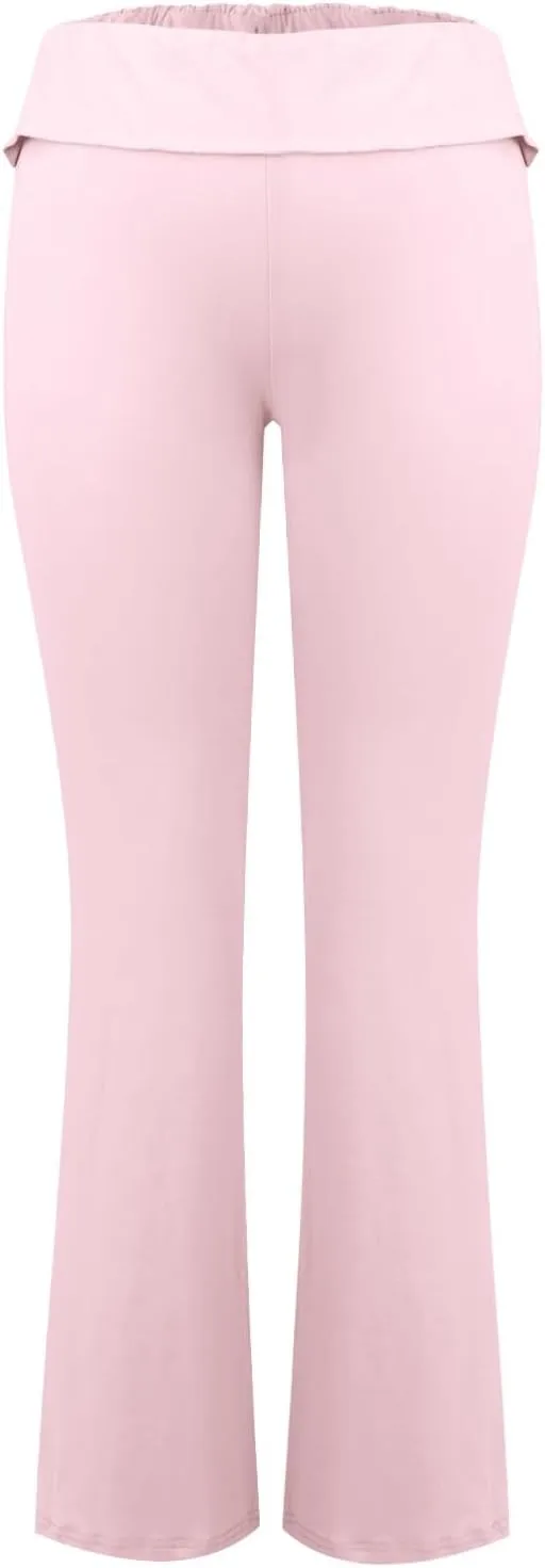 Low Rise Flare Leggings for Women Y2k Flared Fold Over Yoga Pants Bootcut Cotton Leggings Bell Bottom Yoga Sweatpants