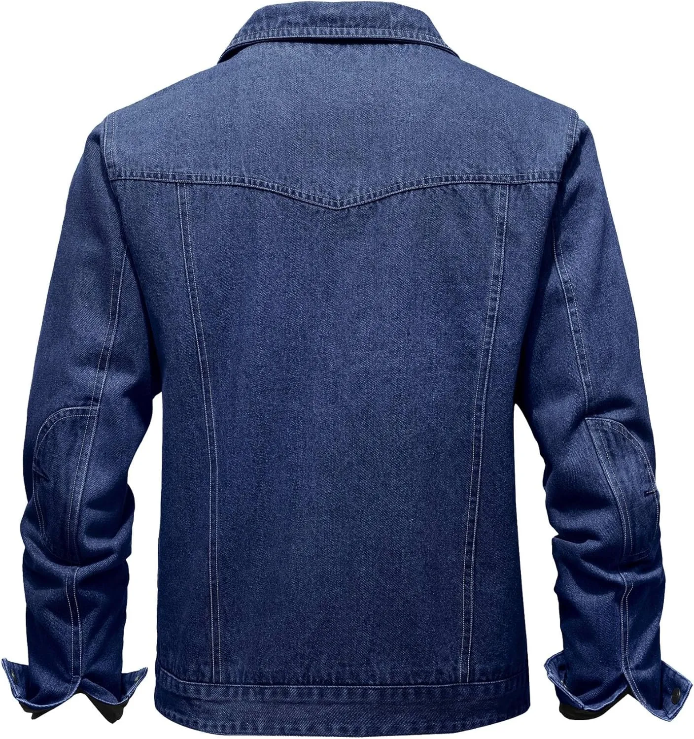 Men's Denim Jacket with Flannel Lined Jean Jackets for Winter Vintage Cowboy Cut Snap Closure Classic Heavy Duty