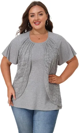 Plus Size Tops for Women - 2025 Summer Casual Shirts Blouse Short Sleeves T-Shirts