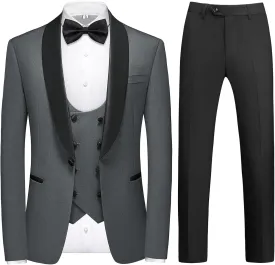 Rogers & Morris Tuxedo Suits for Men Solid 4 Piece Regular Fit Formal Set