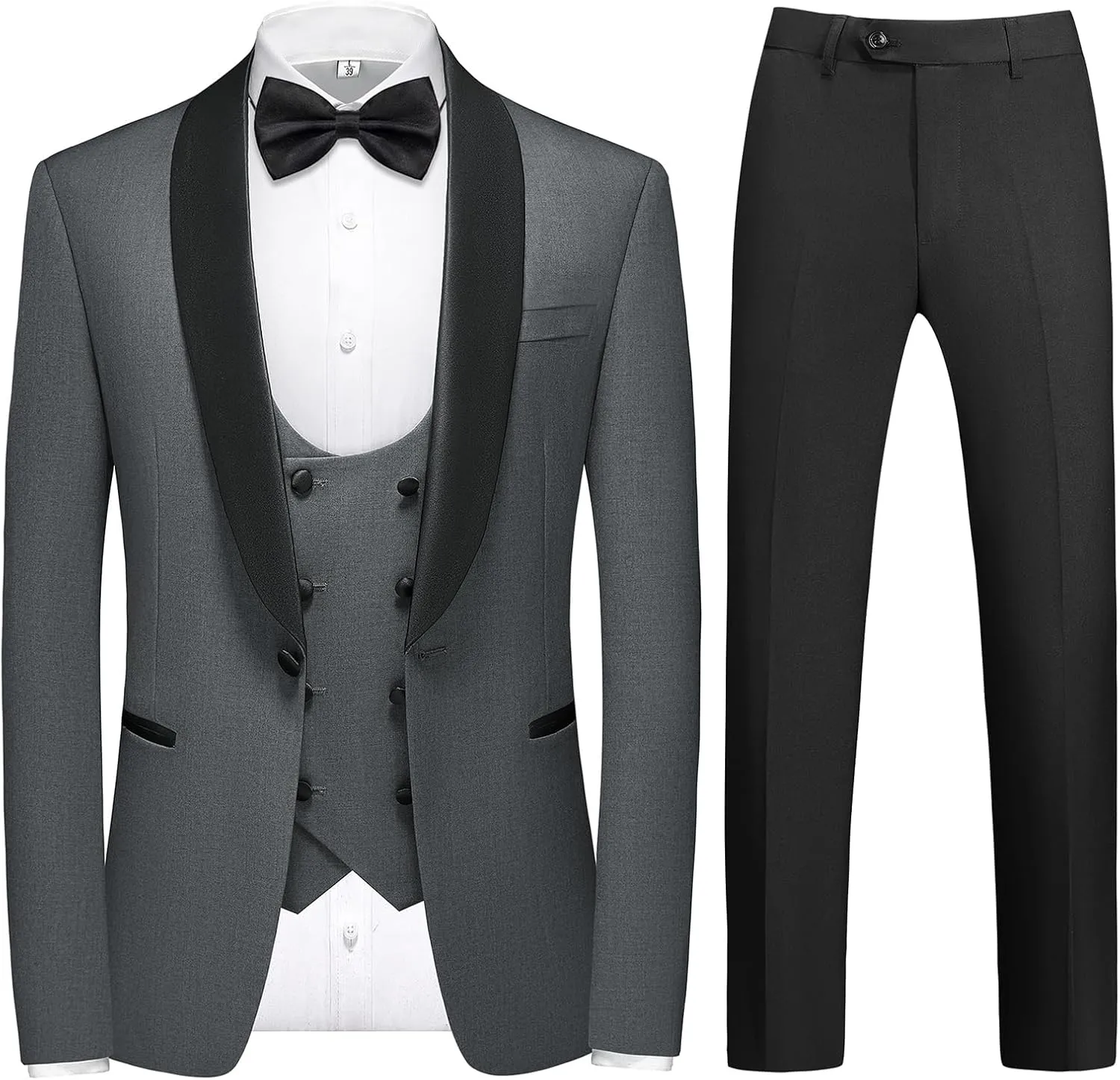 Rogers & Morris Tuxedo Suits for Men Solid 4 Piece Regular Fit Formal Set