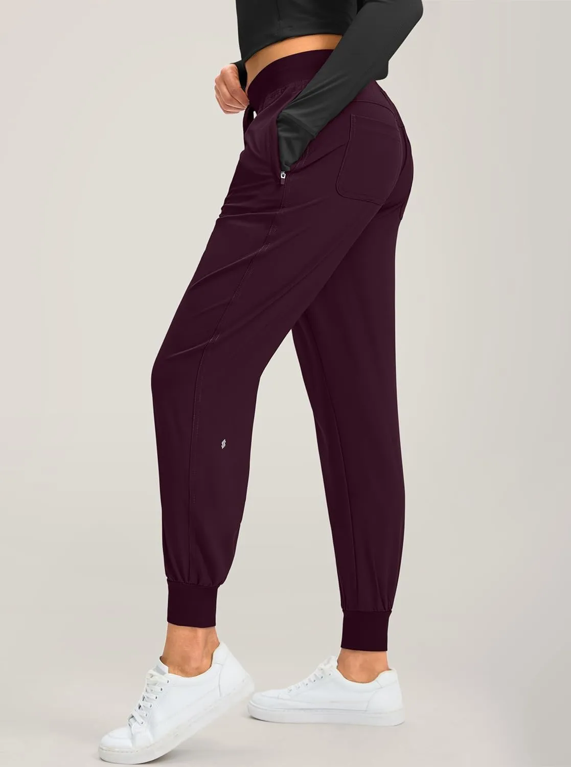 Soothfeel Women's Joggers with Zipper Pockets Lightweight Running Gym Travel Casual Workout Athletic Joggers Pants for Women