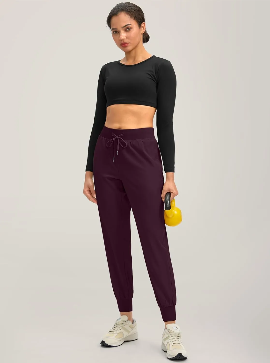 Soothfeel Women's Joggers with Zipper Pockets Lightweight Running Gym Travel Casual Workout Athletic Joggers Pants for Women