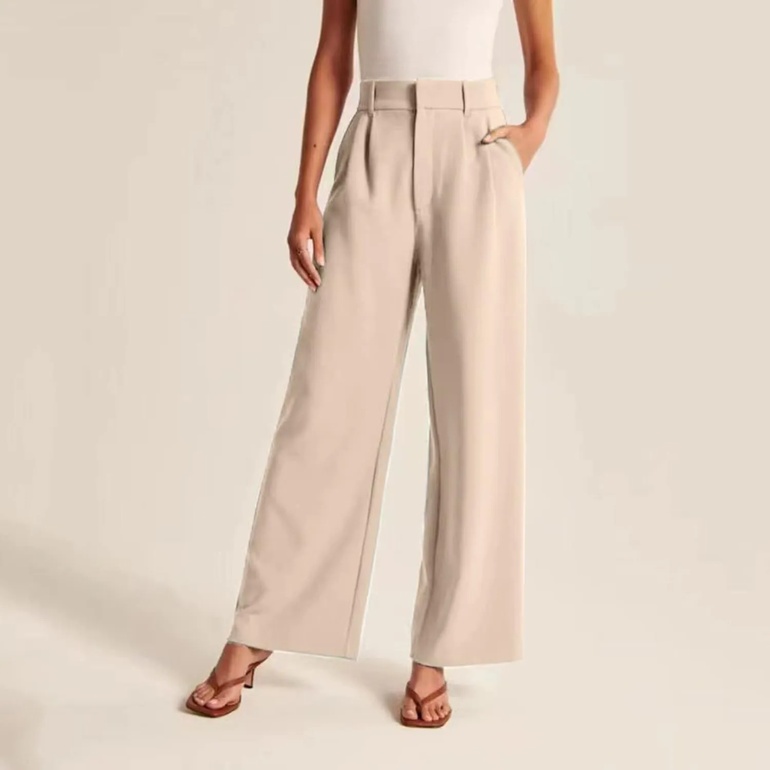 Wide Leg Dress Pants Women's High Waisted Trousers