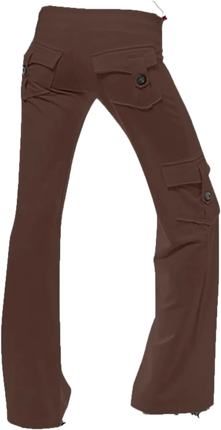 Womens Palazzo Yoga Pants Wide Leg Cargo Pants High Waist with Pockets Stretch Work Travel Casual Sweatpants Plus Size
