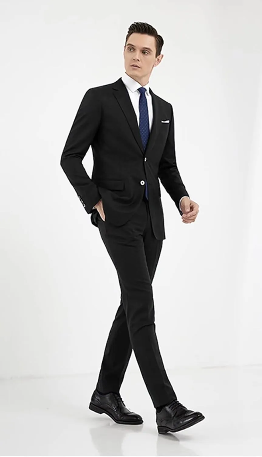 Yanlu Mens 3-Piece Suit Notched Lapel One Button Slim Fit Formal Jacket Vest Pants Set for Men Country Wedding Style